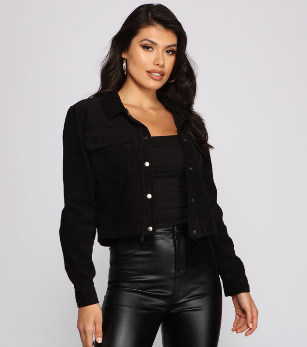 Corduroy Cutie Collared Cropped Jacket helps create the best summer outfit for a look that slays at any event or occasion!