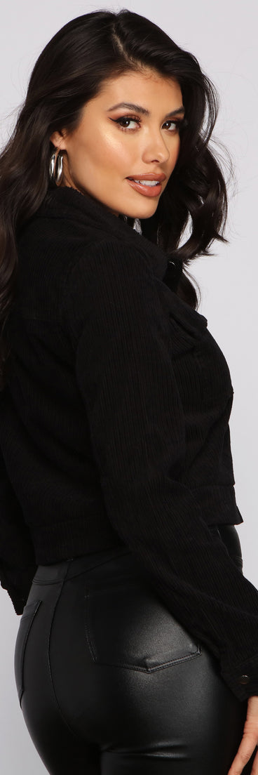 Corduroy Cutie Collared Cropped Jacket helps create the best summer outfit for a look that slays at any event or occasion!