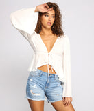 With fun and flirty details, Chic Sheer Bell Sleeve Babydoll Top shows off your unique style for a trendy outfit for the summer season!