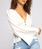 With fun and flirty details, Chic Sheer Bell Sleeve Babydoll Top shows off your unique style for a trendy outfit for the summer season!