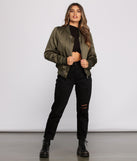How I Roll Satin Bomber Jacket helps create the best summer outfit for a look that slays at any event or occasion!