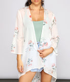 Flirty And Floral High Low Chiffon Kimono helps create the best summer outfit for a look that slays at any event or occasion!