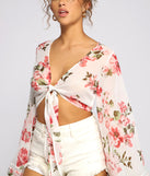 With fun and flirty details, Sweet And Flirty Floral Tie-Front Top shows off your unique style for a trendy outfit for the summer season!