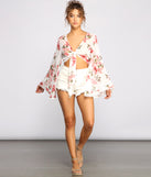With fun and flirty details, Sweet And Flirty Floral Tie-Front Top shows off your unique style for a trendy outfit for the summer season!