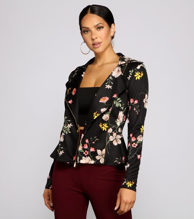 Pep Of Floral Moto Jacket helps create the best summer outfit for a look that slays at any event or occasion!
