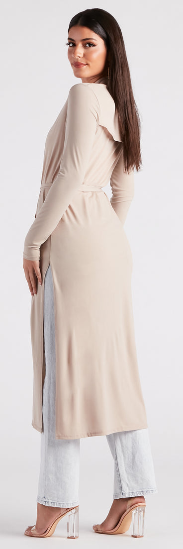 Her Business Slit Duster Trench helps create the best summer outfit for a look that slays at any event or occasion!