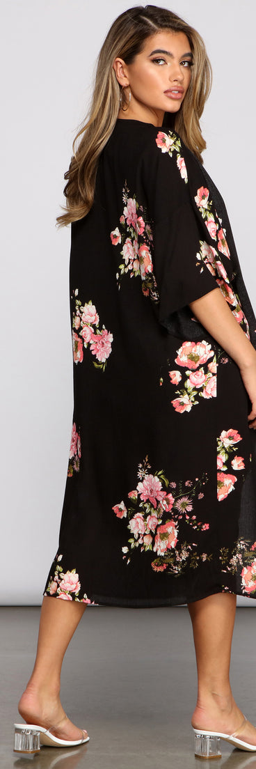 Floral Passion Gauze Knit Kimono for 2023 festival outfits, festival dress, outfits for raves, concert outfits, and/or club outfits
