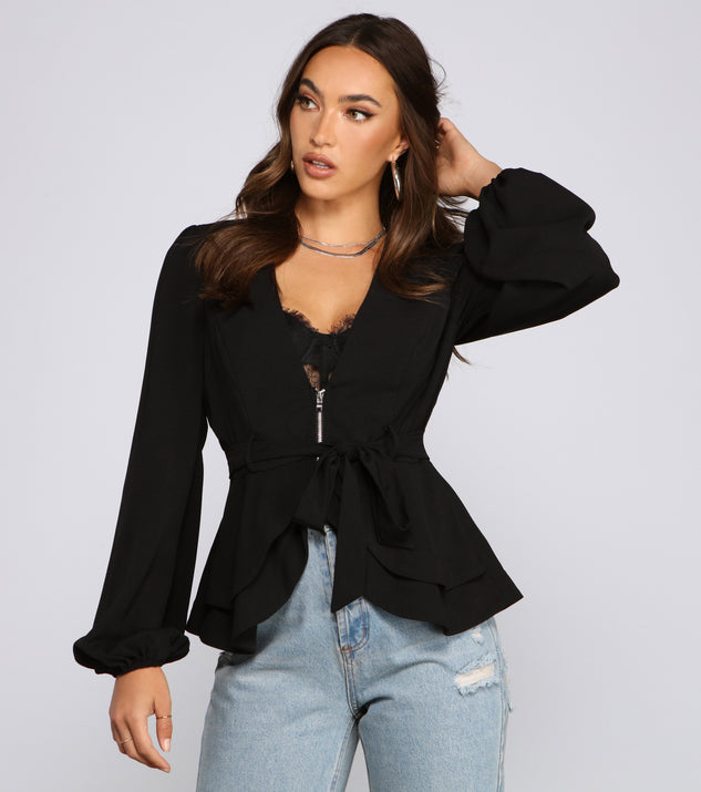 Pretty In Peplum Belted Blazer helps create the best summer outfit for a look that slays at any event or occasion!