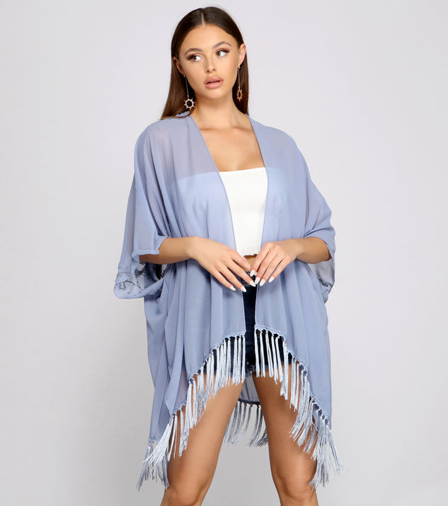 Ready For My Getaway Fringe Kimono helps create the best summer outfit for a look that slays at any event or occasion!