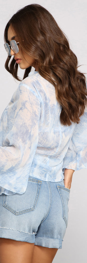 With fun and flirty details, Totally Chic Tie Dye Tie Front Top shows off your unique style for a trendy outfit for the summer season!