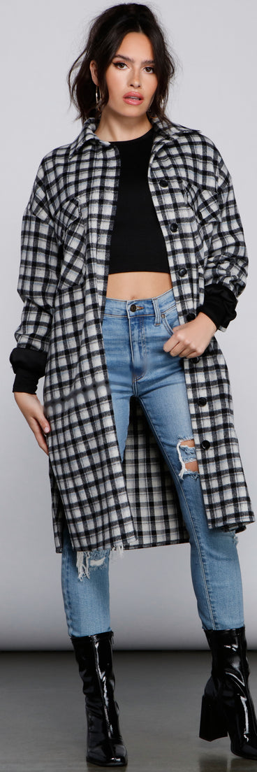 Cozy Days Long Plaid Shacket helps create the best summer outfit for a look that slays at any event or occasion!