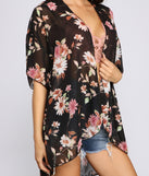 Floral Fashionista Chiffon Kimono for 2023 festival outfits, festival dress, outfits for raves, concert outfits, and/or club outfits