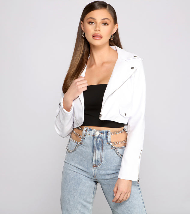 Edgy Chic Faux Leather Moto Jacket helps create the best summer outfit for a look that slays at any event or occasion!