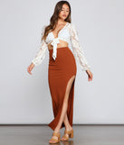 With fun and flirty details, Boho Babe Lace Tie-Front Top shows off your unique style for a trendy outfit for the summer season!