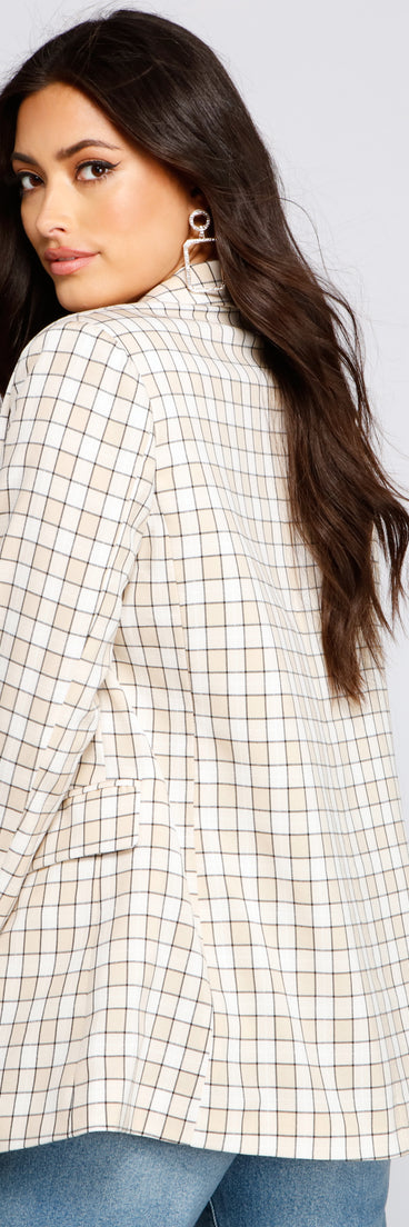 Polished Glam Oversized Plaid Blazer helps create the best summer outfit for a look that slays at any event or occasion!
