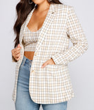 Polished Glam Oversized Plaid Blazer helps create the best summer outfit for a look that slays at any event or occasion!