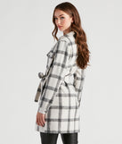 Girl On The Go Flannel Trench Coat helps create the best summer outfit for a look that slays at any event or occasion!