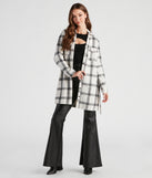 Girl On The Go Flannel Trench Coat helps create the best summer outfit for a look that slays at any event or occasion!