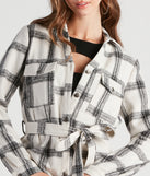 Girl On The Go Flannel Trench Coat helps create the best summer outfit for a look that slays at any event or occasion!