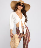 Boho Daze Tie Front Top is a fire pick to create 2023 festival outfits, concert dresses, outfits for raves, or to complete your best party outfits or clubwear!