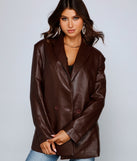 Trendy Oversized Faux Leather Blazer helps create the best summer outfit for a look that slays at any event or occasion!