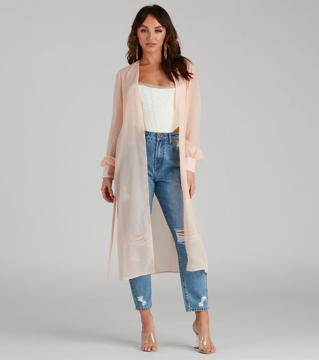 Chic Sheer Chiffon Belted Trench Windsor