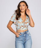 With fun and flirty details, Boho Moment Paisley Tie Front Top shows off your unique style for a trendy outfit for the summer season!