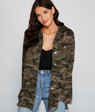 Camo Cutie Destructed Shacket helps create the best summer outfit for a look that slays at any event or occasion!