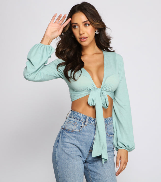 The trendy Back To Basics Tie Front Gauze Top is the perfect pick to create a holiday outfit, new years attire, cocktail outfit, or party look for any seasonal event!