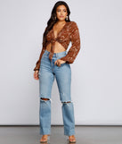 With fun and flirty details, Caught In A Floral Gaze Crop Top shows off your unique style for a trendy outfit for the summer season!
