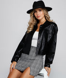 Chic Baddie Faux Leather Shacket for 2023 festival outfits, festival dress, outfits for raves, concert outfits, and/or club outfits