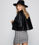 Chic Baddie Faux Leather Shacket for 2023 festival outfits, festival dress, outfits for raves, concert outfits, and/or club outfits