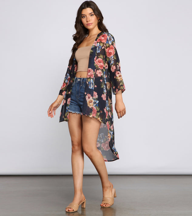 Effortless Style Floral Chiffon Kimono helps create the best summer outfit for a look that slays at any event or occasion!