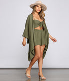 You’ll look stunning in the Vacay Mode Flowy Kimono when paired with its matching separate to create a glam clothing set perfect for a New Year’s Eve Party Outfit or Holiday Outfit for any event!