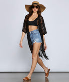 Bohemian Fringe Lace Kimono helps create the best summer outfit for a look that slays at any event or occasion!