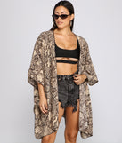 Sheer Snake Print Kimono helps create the best summer outfit for a look that slays at any event or occasion!