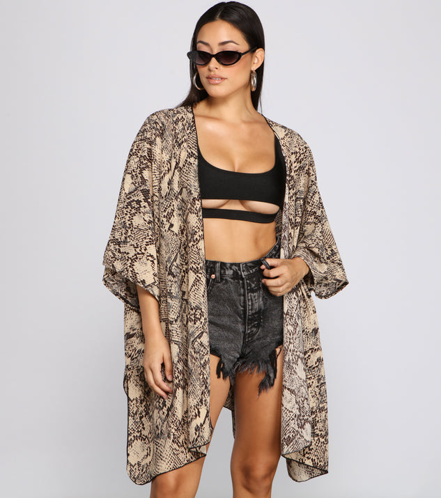 Sheer Snake Print Kimono helps create the best summer outfit for a look that slays at any event or occasion!