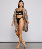 Sheer Snake Print Kimono helps create the best summer outfit for a look that slays at any event or occasion!