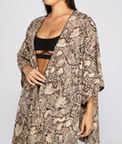 Sheer Snake Print Kimono for 2023 festival outfits, festival dress, outfits for raves, concert outfits, and/or club outfits