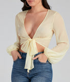 Sheer And Chic Tie Front Top helps create the best summer outfit for a look that slays at any event or occasion!