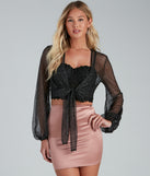 Sparkle Party Glitter Long Sleeve Jacket helps create the best bachelorette party outfit or the bride's sultry bachelorette dress for a look that slays!
