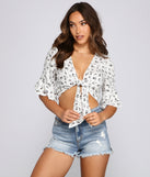 With fun and flirty details, Major Cutie Floral Tie Front Top shows off your unique style for a trendy outfit for the summer season!