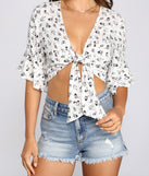 With fun and flirty details, Major Cutie Floral Tie Front Top shows off your unique style for a trendy outfit for the summer season!