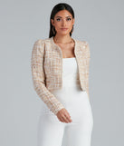 Stylishly Sophisticated Tweed Blazer helps create the best summer outfit for a look that slays at any event or occasion!
