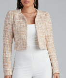 Stylishly Sophisticated Tweed Blazer helps create the best summer outfit for a look that slays at any event or occasion!