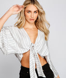 Coast On Striped Tie Front Top is a trendy pick to create 2023 festival outfits, festival dresses, outfits for concerts or raves, and complete your best party outfits!
