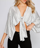 Coast On Striped Tie Front Top is a trendy pick to create 2023 festival outfits, festival dresses, outfits for concerts or raves, and complete your best party outfits!