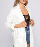 Read Between The Lines Long Blazer helps create the best summer outfit for a look that slays at any event or occasion!