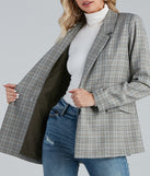 Perfect Plaid Oversized Blazer helps create the best summer outfit for a look that slays at any event or occasion!