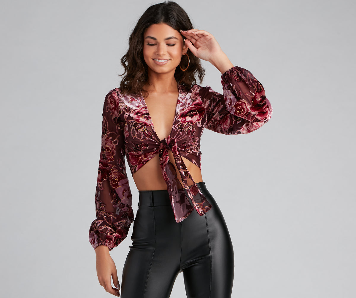 Red Velvet Tie Top